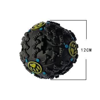 Dog Food Leak Ball | Interactive Slow Feeder & Durable Chew Toy for Healthy, Fun Play - Black, Large