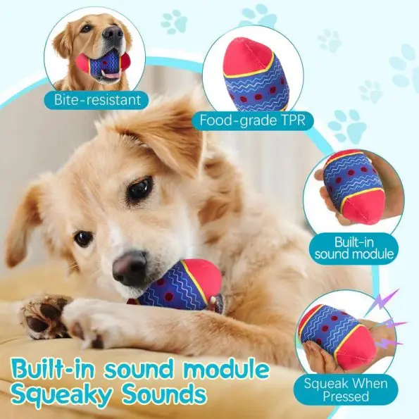 Interactive Dog Egg Ball Toy | Squeaky Dog ball