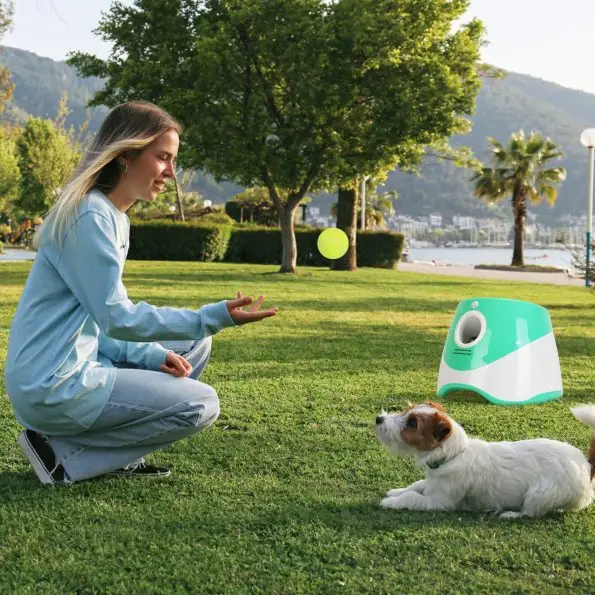 Automatic Dog Ball Launcher Included 6 Tennis Balls 