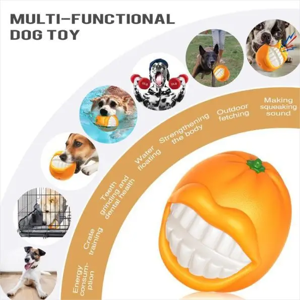 Chew-Resistant Interactive Dog Ball | Squeak Chew Dog Ball