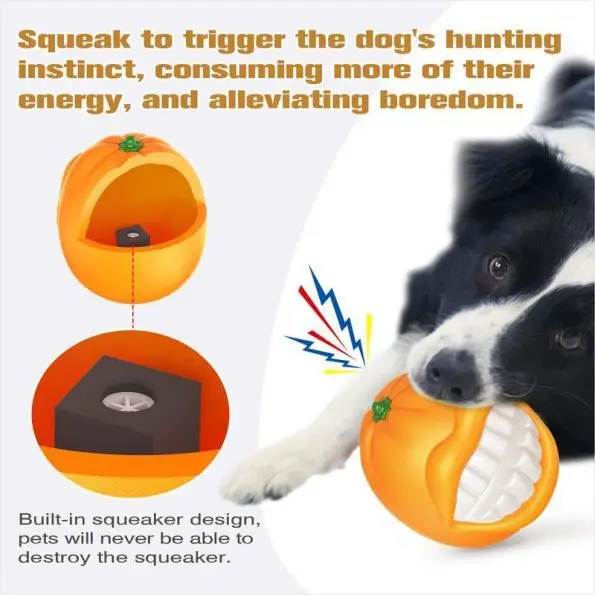 Chew-Resistant Interactive Dog Ball | Squeak Chew Dog Ball