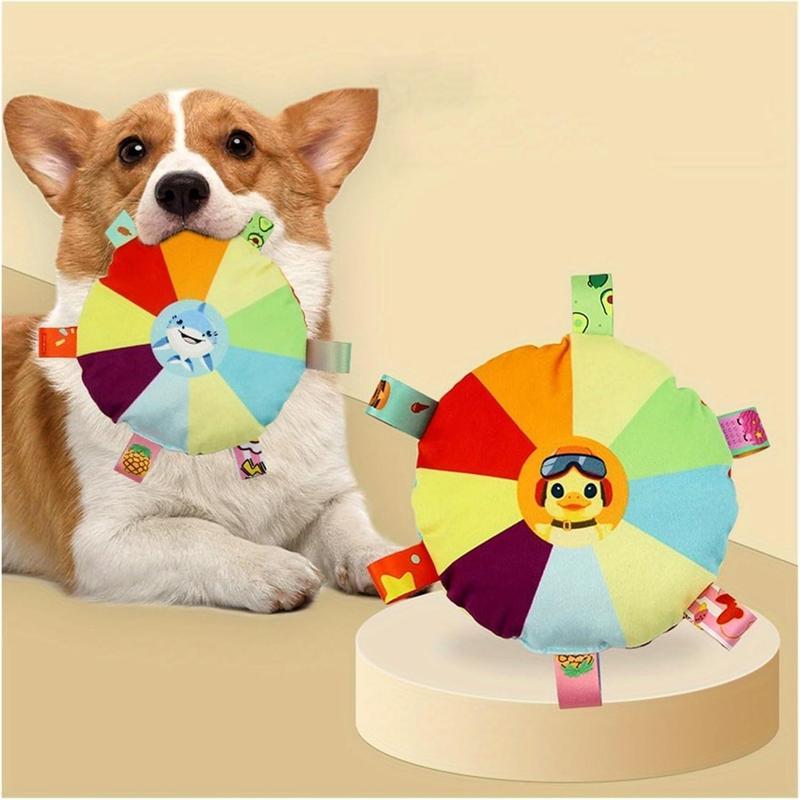 Plush Dog Flying Disc Toy Plush Dog Flying Disc Toy | Interactive Tug of War Chew Toy with Bells, Washable Bite-Resistant Frisbee | 50% OFF Today
