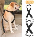 2Pcs Dog Seat Belt Leash | Adjustable Dog Car Safety Harness for Travel | Secure & Tangle-Free