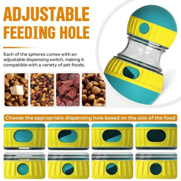 Adjustable Dog Puzzle Treat Dispensing Ball | Interactive Slow Feeder Training Toy for Small, Medium & Large Dogs | 50% OFF Today | Shipped from USA